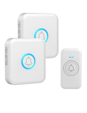 FOVKSUC wireless doorbell front view with LED alert for quick door notifications.