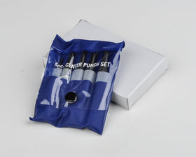 Fowler center punch set with sizes from 3-64 to 11-64 inches clearly marked.