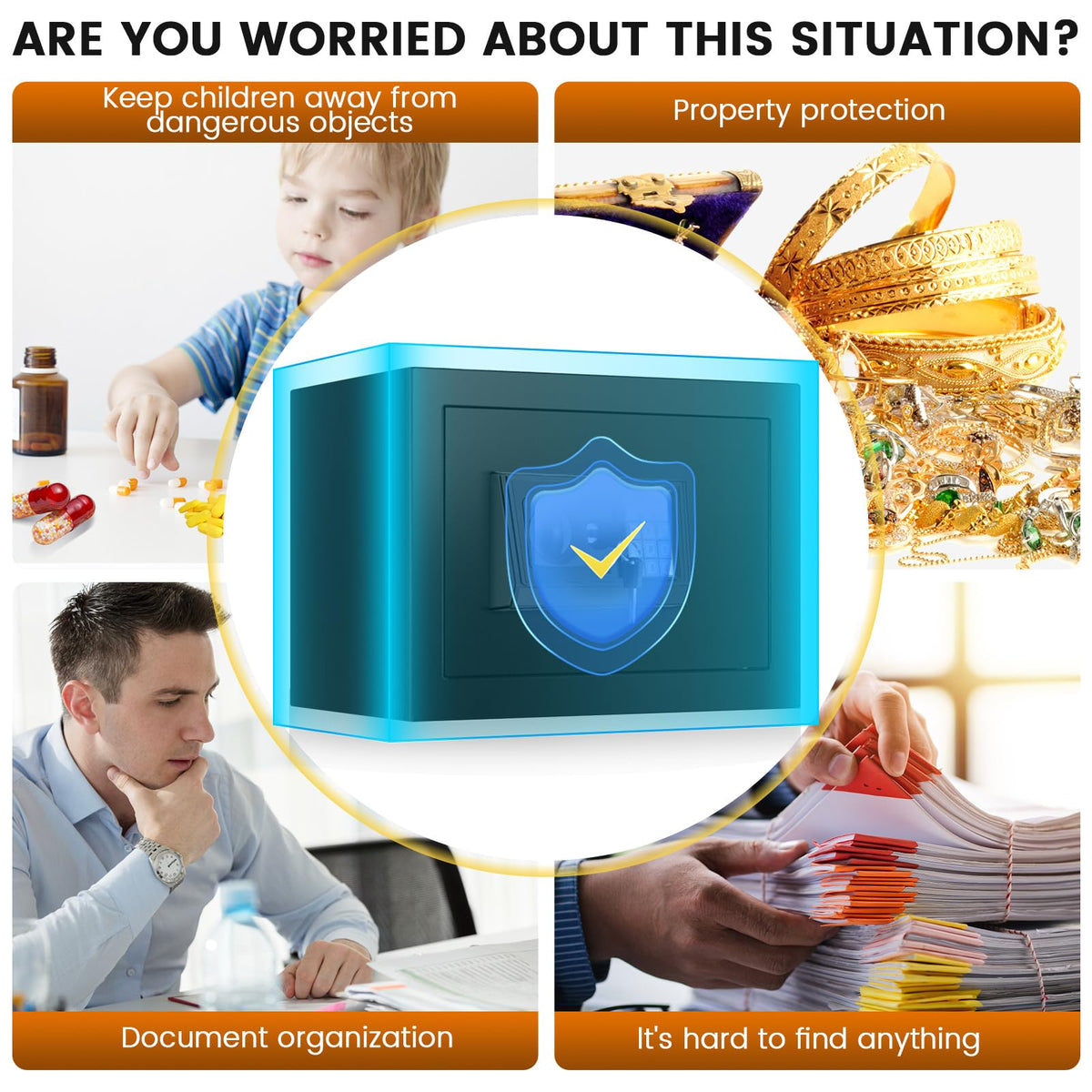 FOWORE Home Safe Box digital keypad with spare key option
