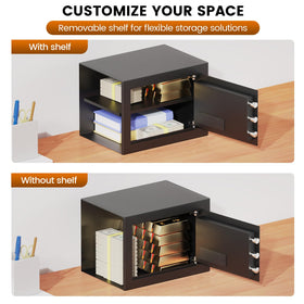 FOWORE Home Safe Box interior with removable shelf for organized storage