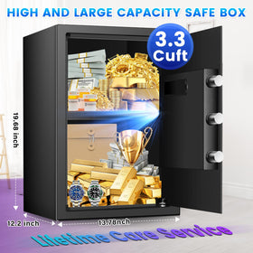 FOWORE safe with digital keypad for quick, private access to cash, jewelry, or documents