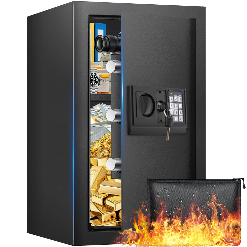 FOWORE large home safe front view showing spacious interior for documents and valuables