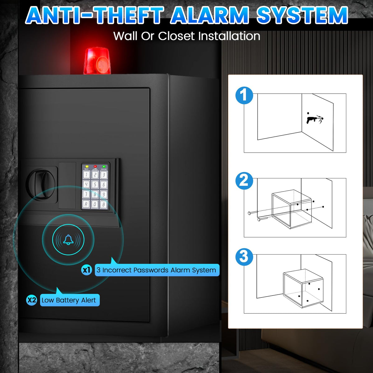 Removable shelf inside FOWORE safe for flexible organization