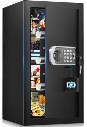 FOWORE large safe box front view highlighting spacious interior and sturdy construction.