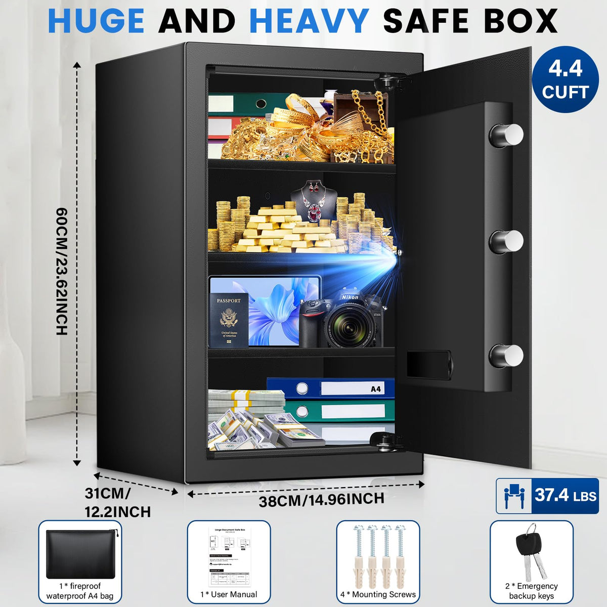 FOWORE safe with digital keypad showing ergonomic access and quick entry.