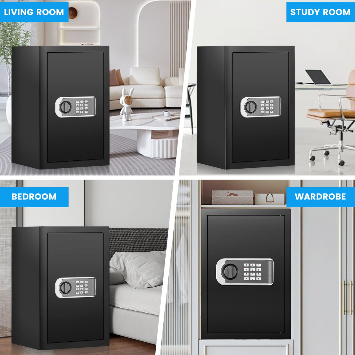 FOWORE Safe Box internal layout with removable shelf to enhance organization