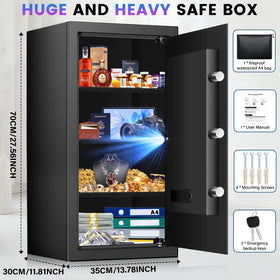 FOWORE spacious storage capacity for firearms laptops documents and jewelry