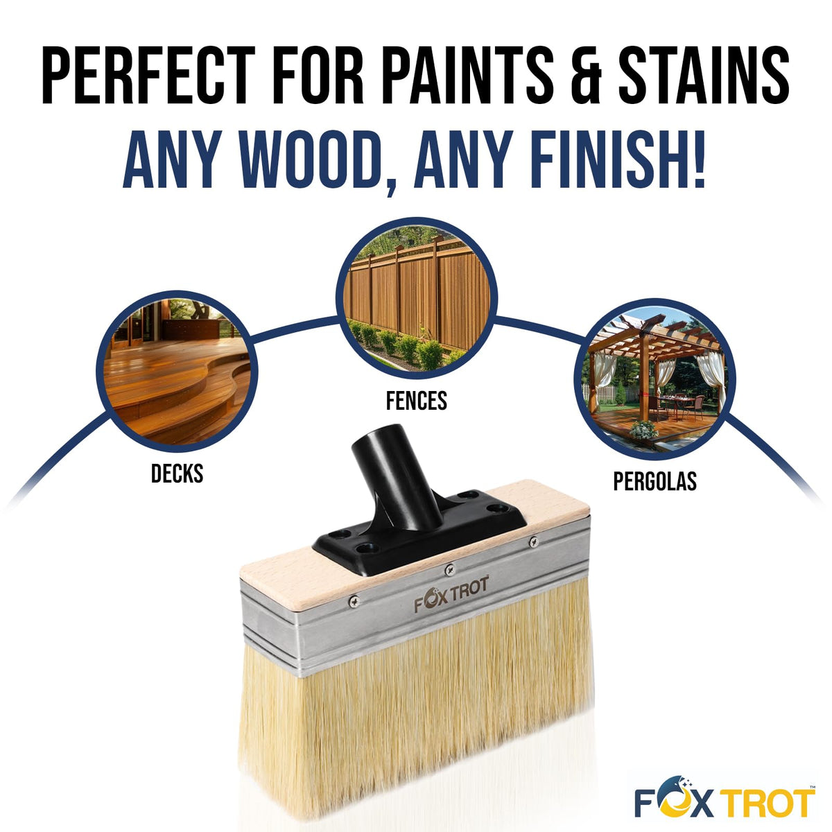 Fox Trot ergonomic deck brush reduces back strain
