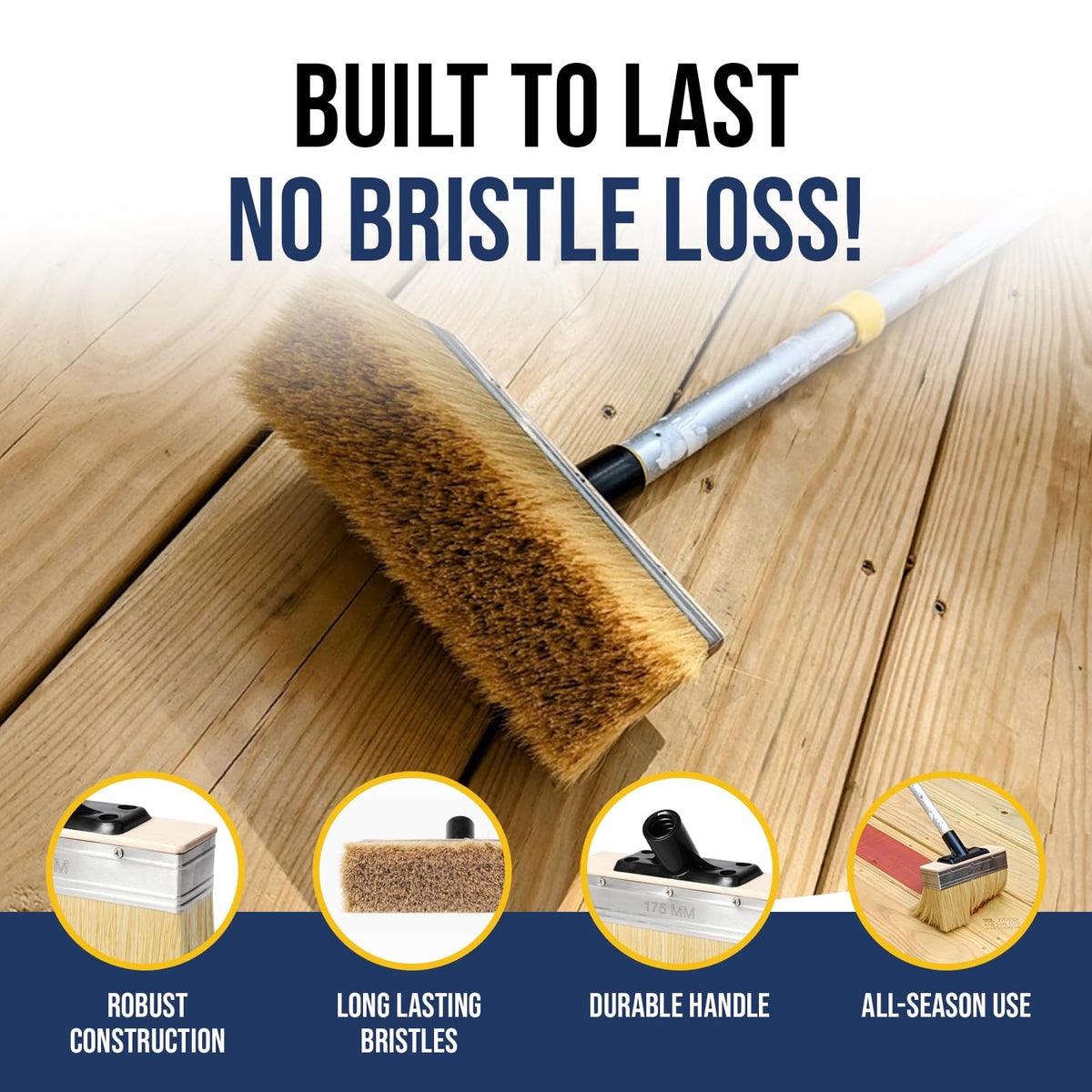 Fox Trot professional-grade deck brush speeds staining with smooth coverage