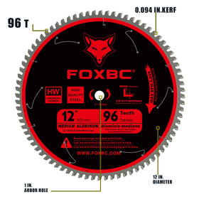 FOXBC blade fits 1in arbor on many miter saws.