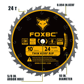 FOXBC 24-Tooth FTG edge cutting on hardwoods and softwoods