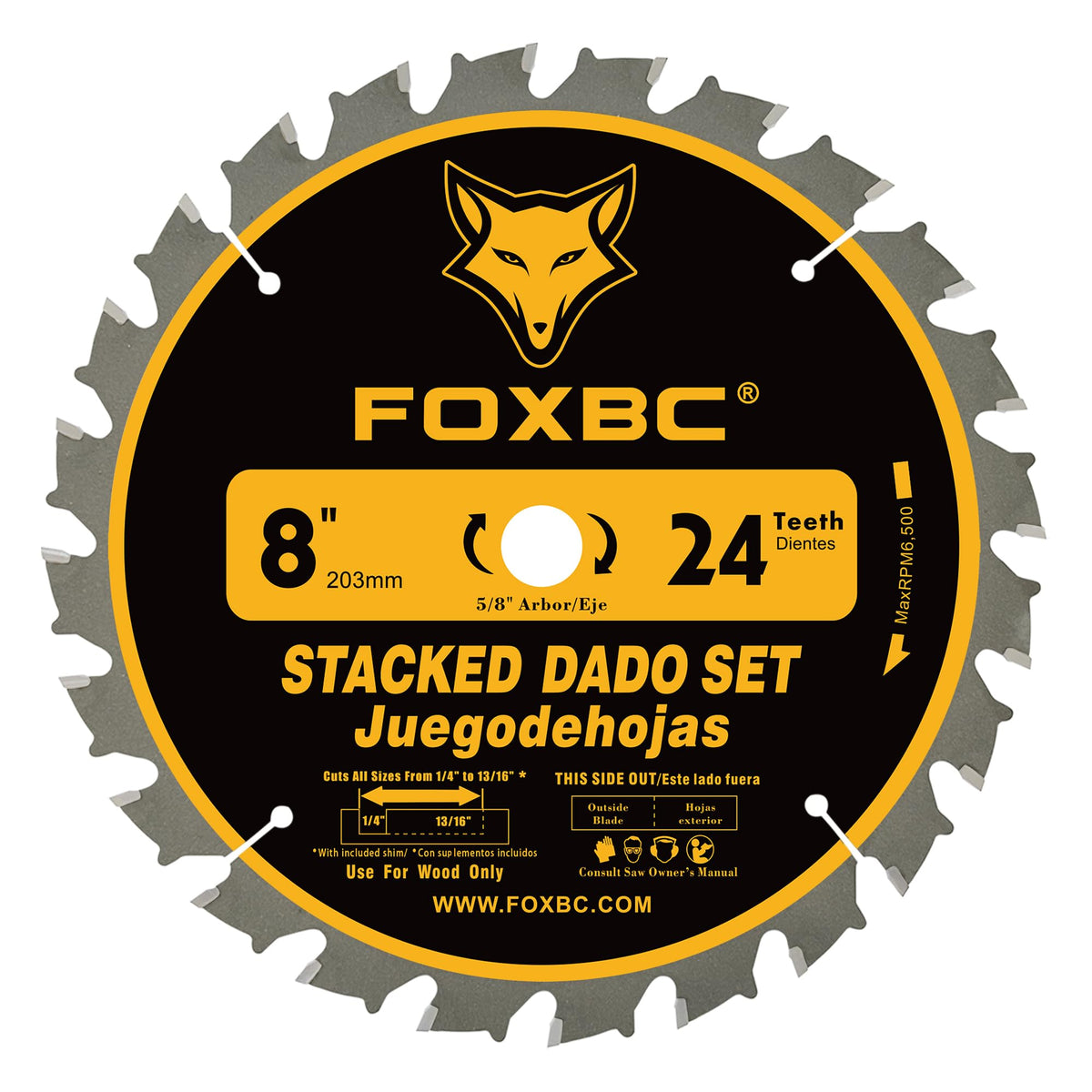 FOXBC 2-wing chipper demonstrates precise width adjustments for dados.