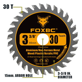 FOXBC 3-3/8-inch blade set in action on wood surface for smooth performance.