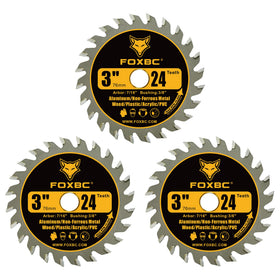 FOXBC 3in circular blade 24T pack-front showing three blades