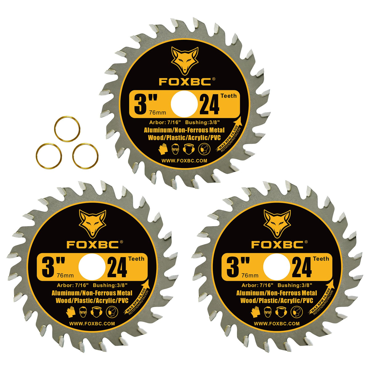 FOXBC 3in circular blade 24T wood-cut for clean woodwork