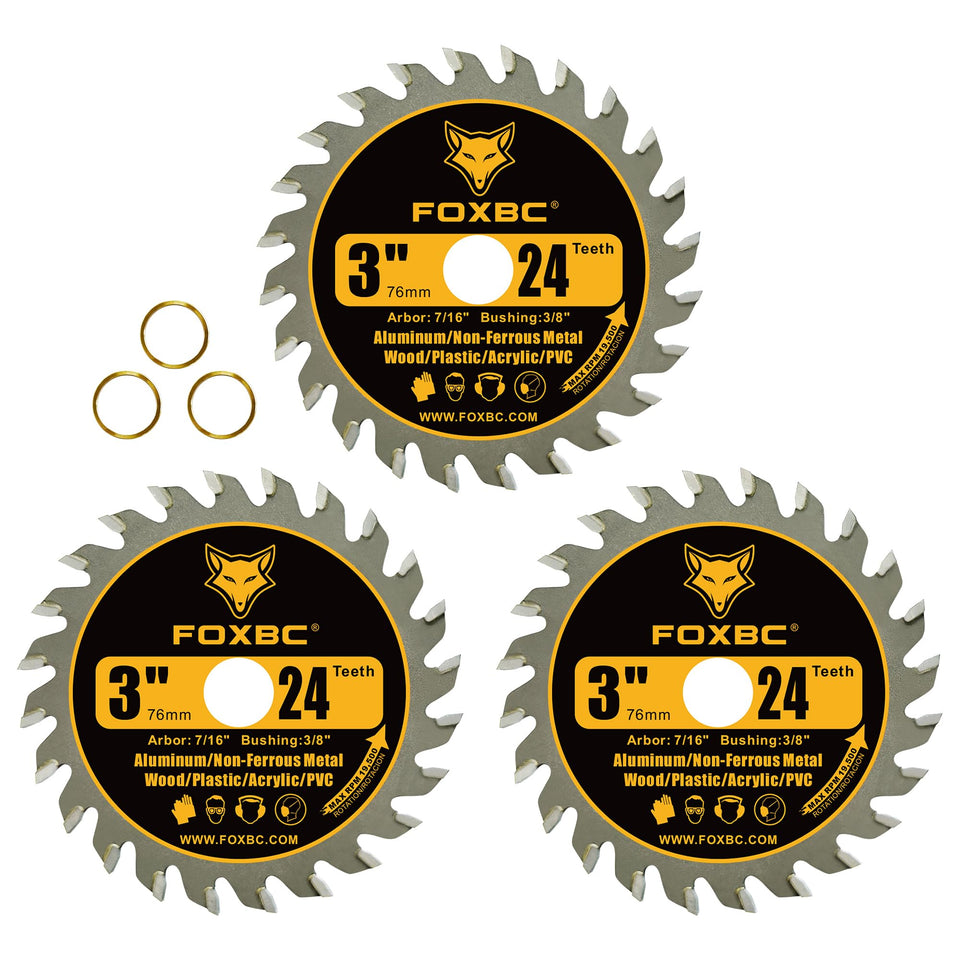 FOXBC 3in circular blade 24T wood-cut for clean woodwork