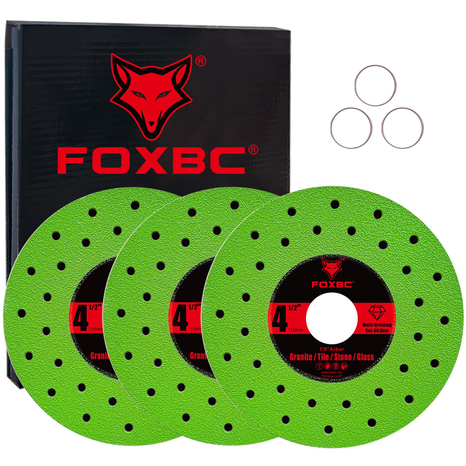 FOXBC 4-1/2 inch tile cutter diamond disc for precise dry or wet ceramic cuts.