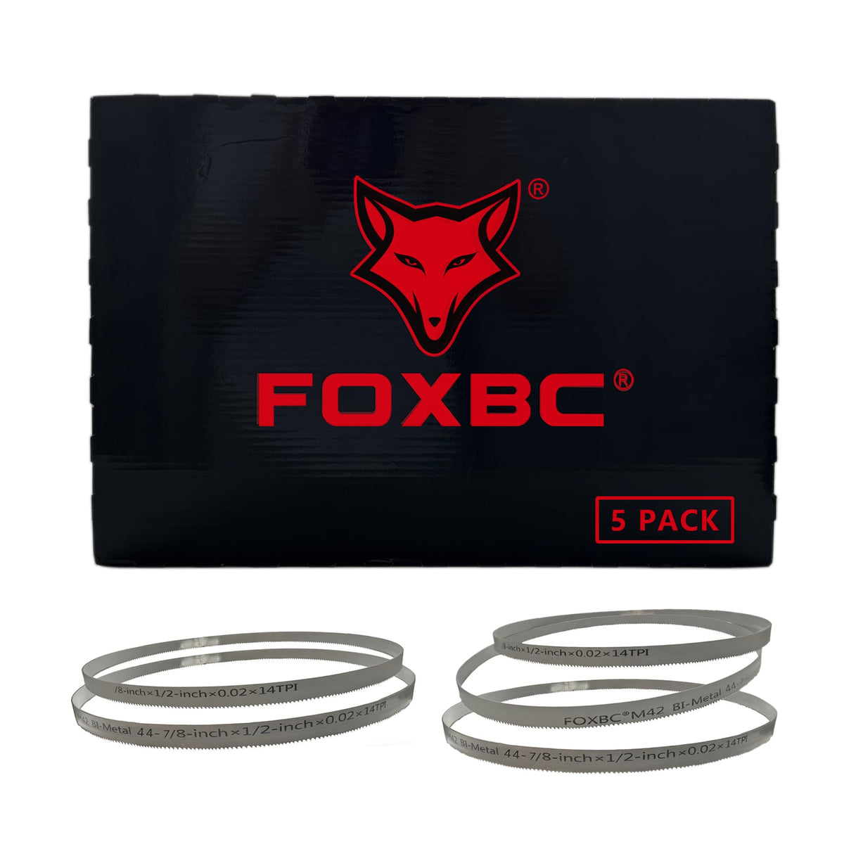FOXBC 44-7/8-inch portable blades in a five-pack for quick field replacements