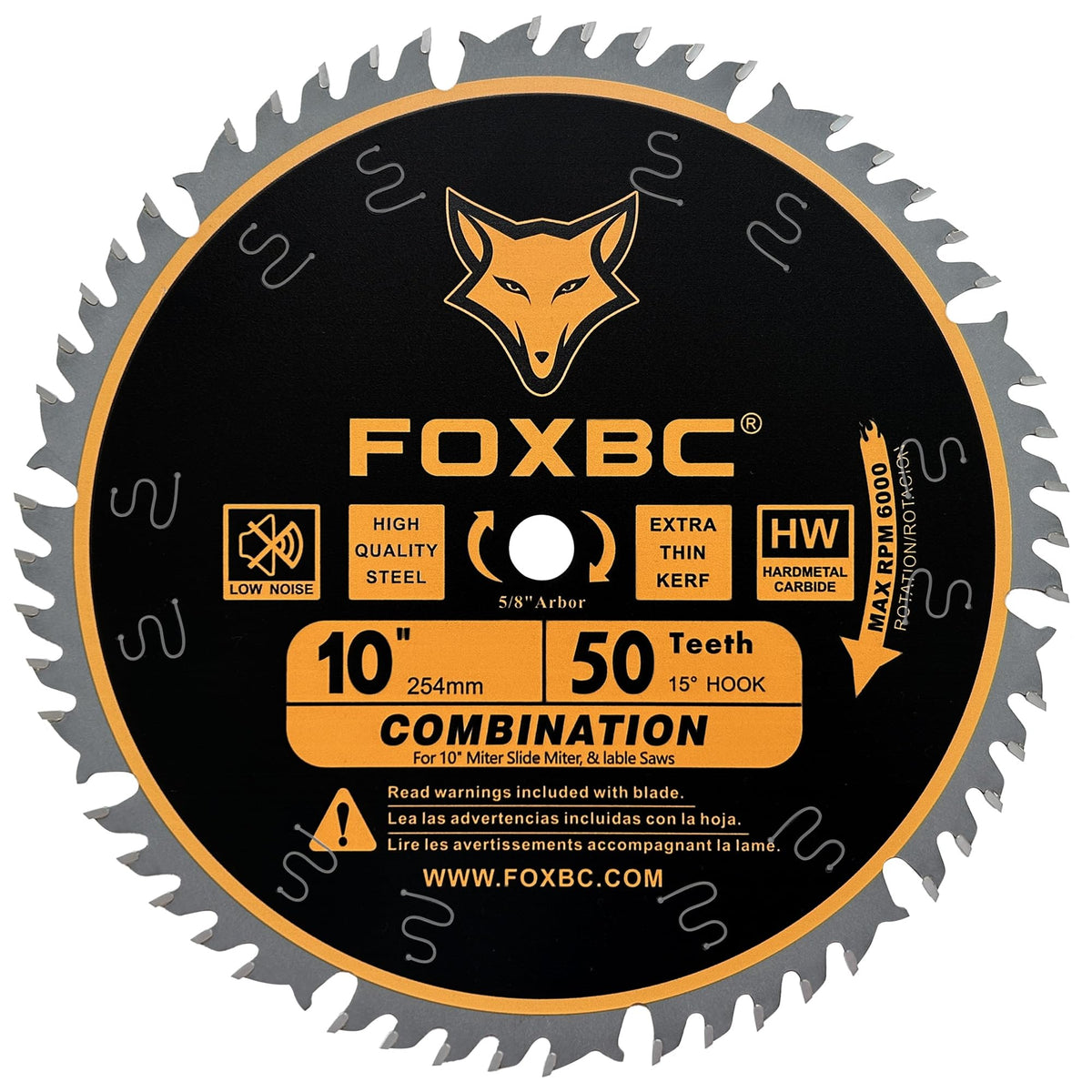 FOXBC 50-Tooth blade teeth close-up highlighting precision for smooth finishes