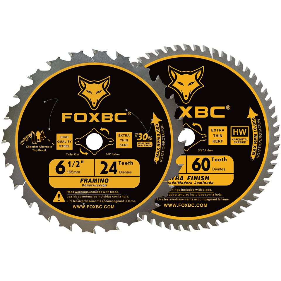 FOXBC 6-1/2 inch framing blade with 24T for precise wood cuts