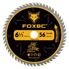 FOXBC 6-1/2-inch blade delivering clean, precise cuts on wood