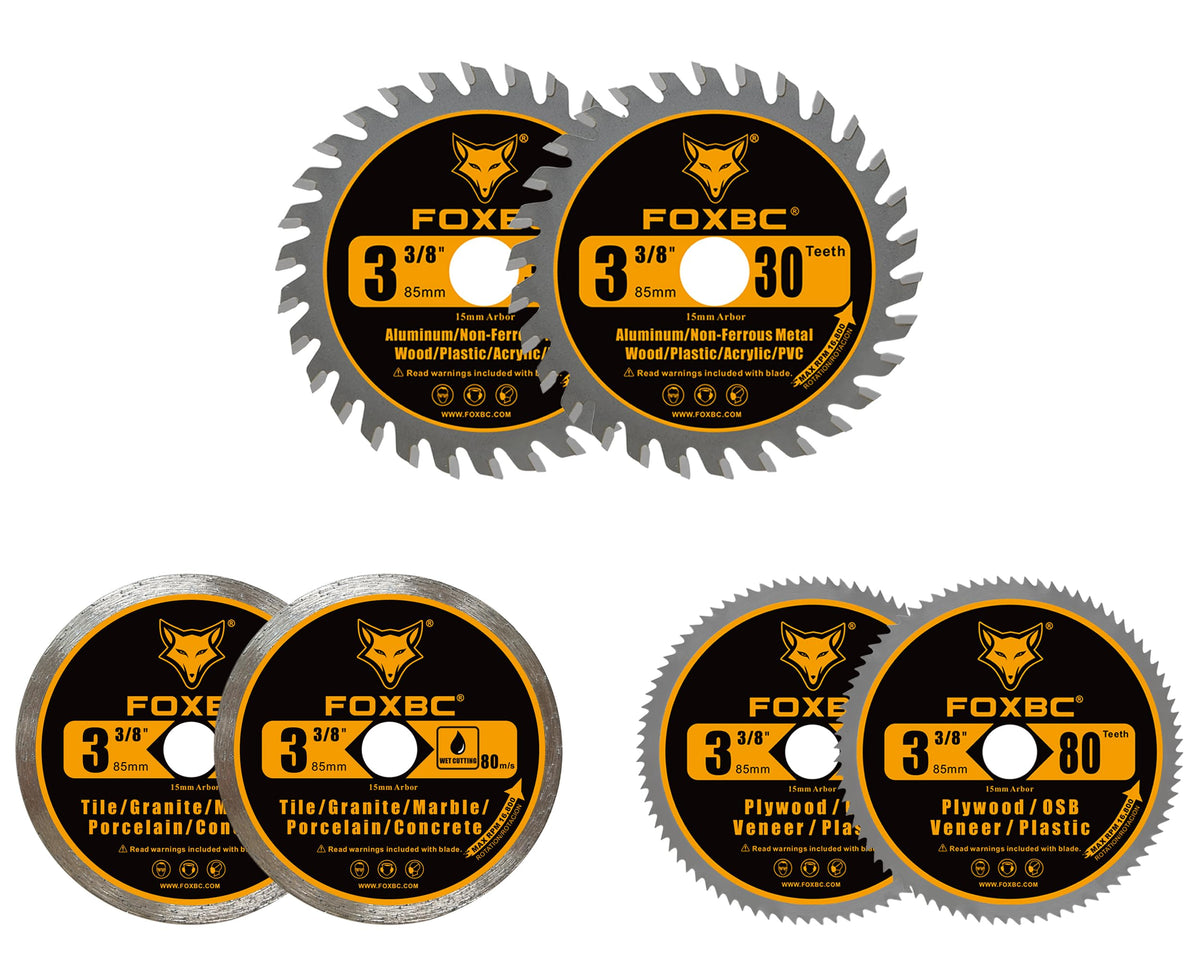 FOXBC 6-pack blades neatly packaged for organized storage and quick project start.