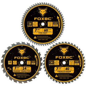 FOXBC 7-1/4-inch 24T framing blade with 5/8-inch arbor for clean crosscuts.