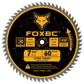 FOXBC 7-1/4-inch 40T finish blade for smooth edges.