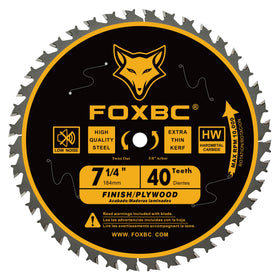 FOXBC 7-1/4-inch 60T ultra finish blade for precise crosscuts.