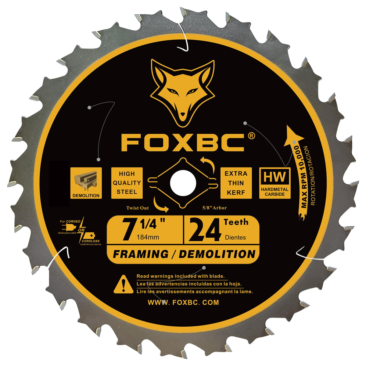 FOXBC combo pack showing three blades for versatile woodworking tasks.