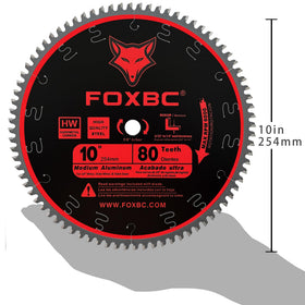 FOXBC 80-tooth geometry delivers clean cuts in aluminum and non-ferrous metals