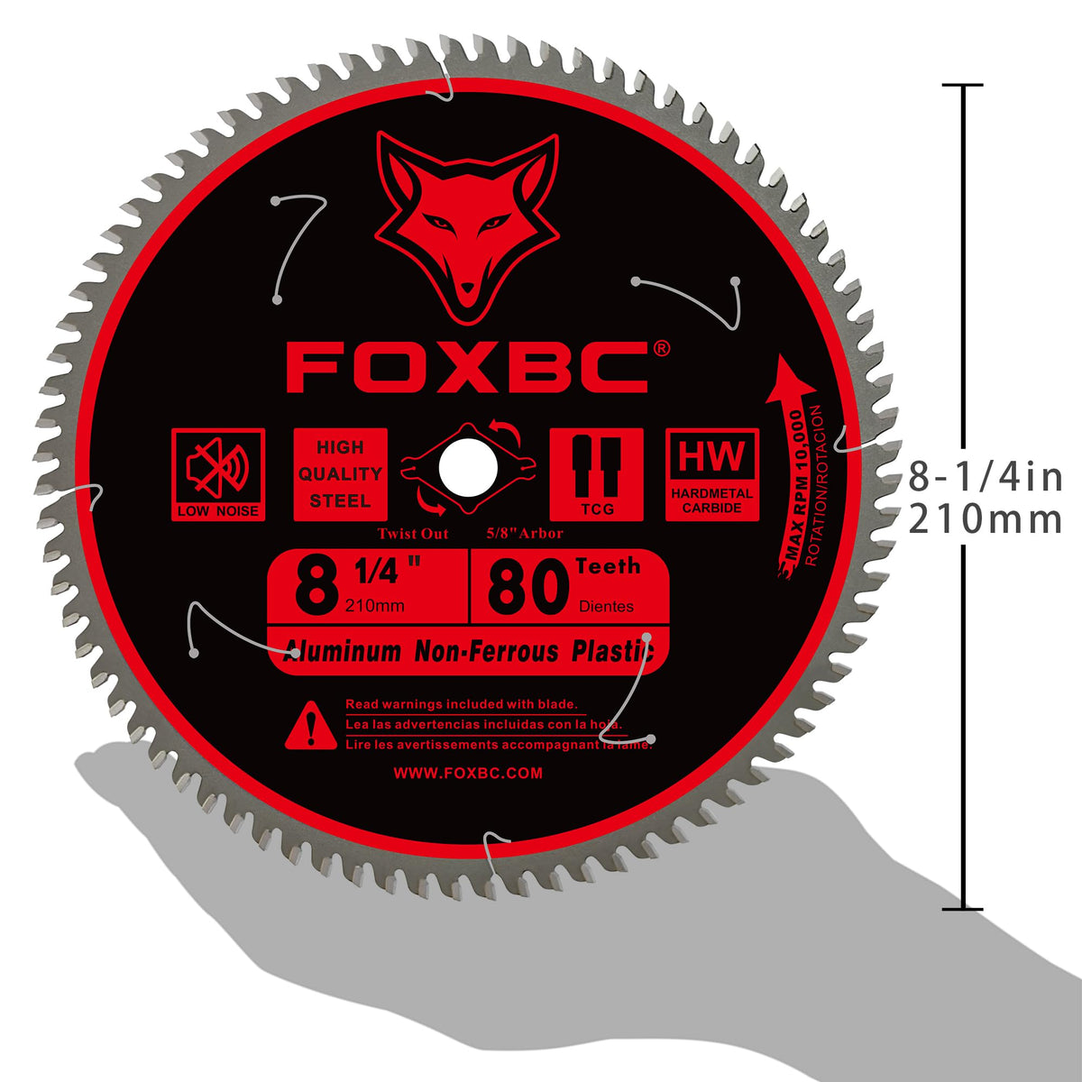 FOXBC blade on non-ferrous metals like copper or brass, with smoother finishes