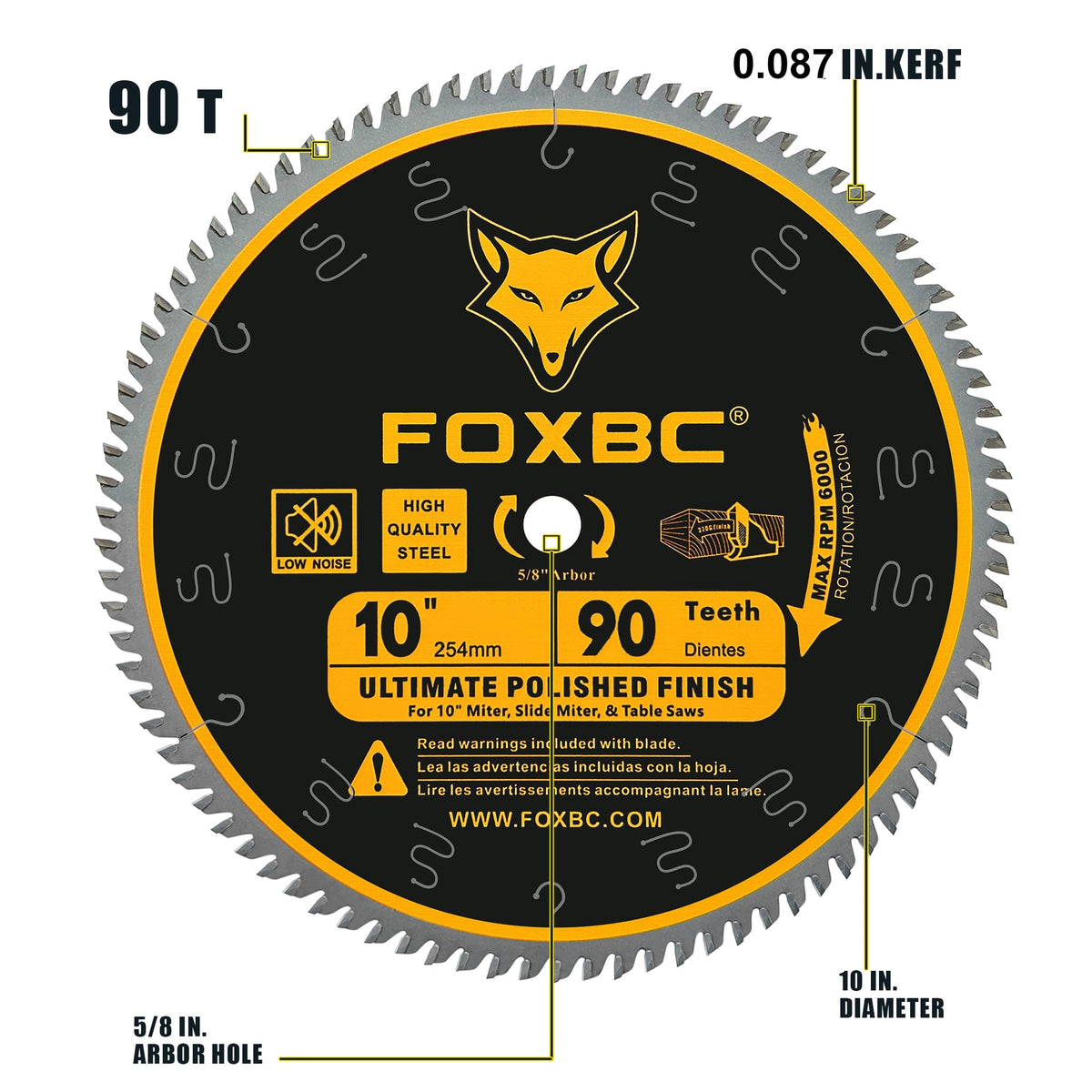 AXIAL SHEAR-FACE GRIND FOXBC blade cutting cleanly through wood for smooth edges.
