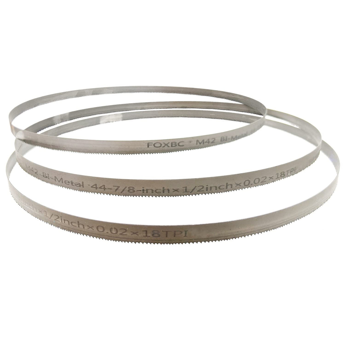 FOXBC band saw blade teeth close-up shows premium bi-metal construction