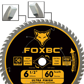 FOXBC carbide blade offers durable cutting life and cleaner surfaces