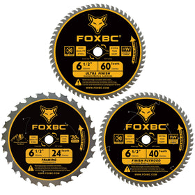 FOXBC circular saw blade 24T-40T-60T combo for fast, clean wood cuts