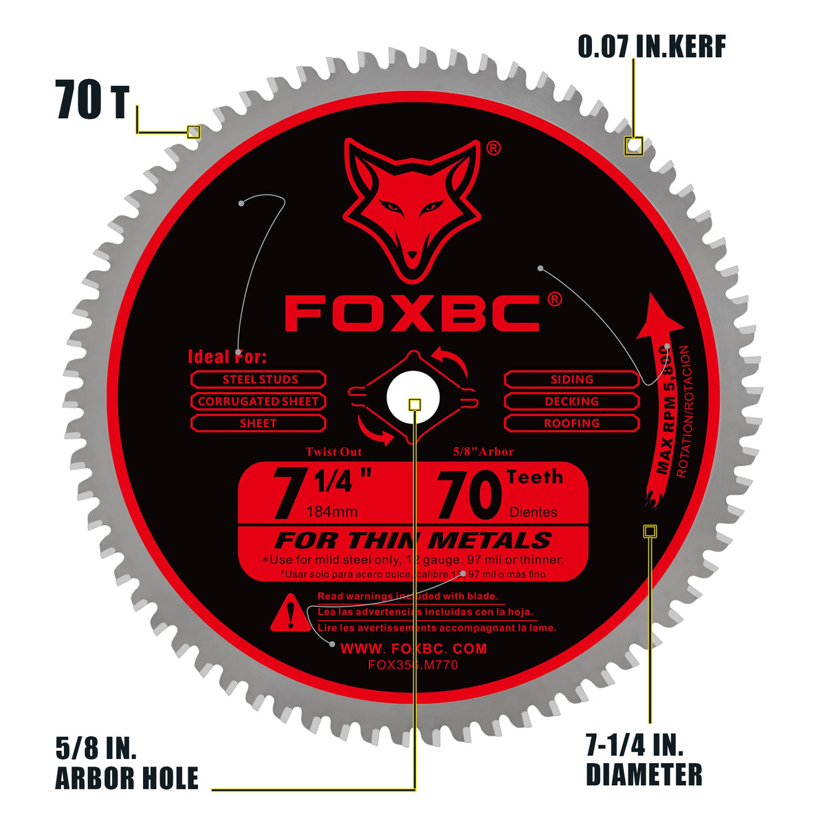 FOXBC circular saw blade showing cooler cuts during metal work