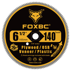 FOXBC diamond-arbor blade with 5/8-inch arbor enables precise paneling cuts.