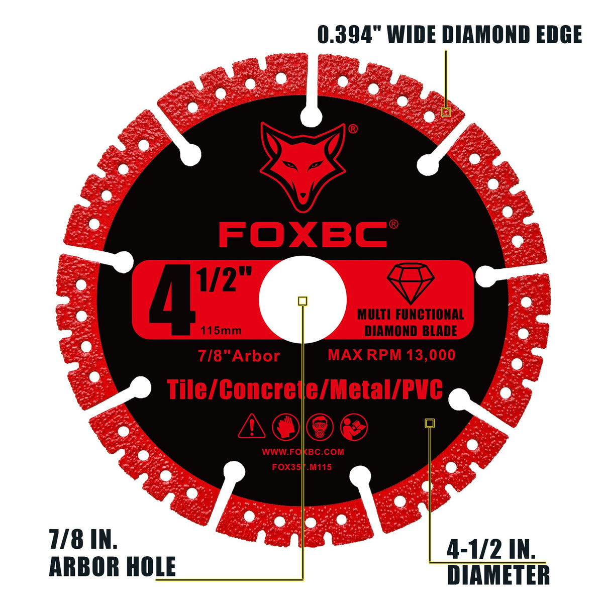 FOXBC diamond cut-off disc for marble cutting creates refined edge finishes.