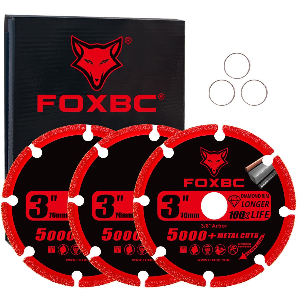FOXBC diamond cut-off wheel for rebar offers precise dry cutting and extended wheel life.