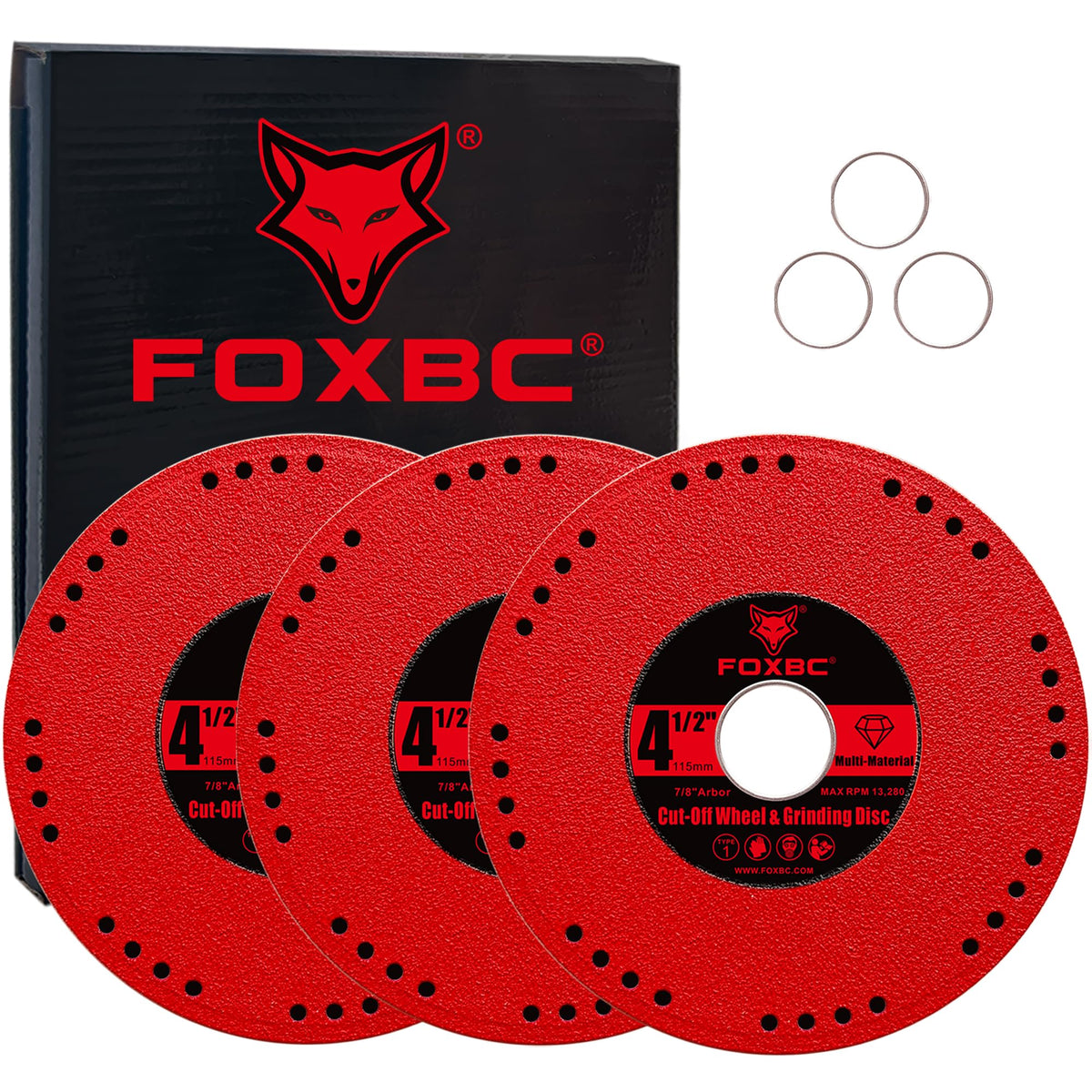 FOXBC Diamond metal cut-off wheel 4-1/2 inch for precise metal cutting