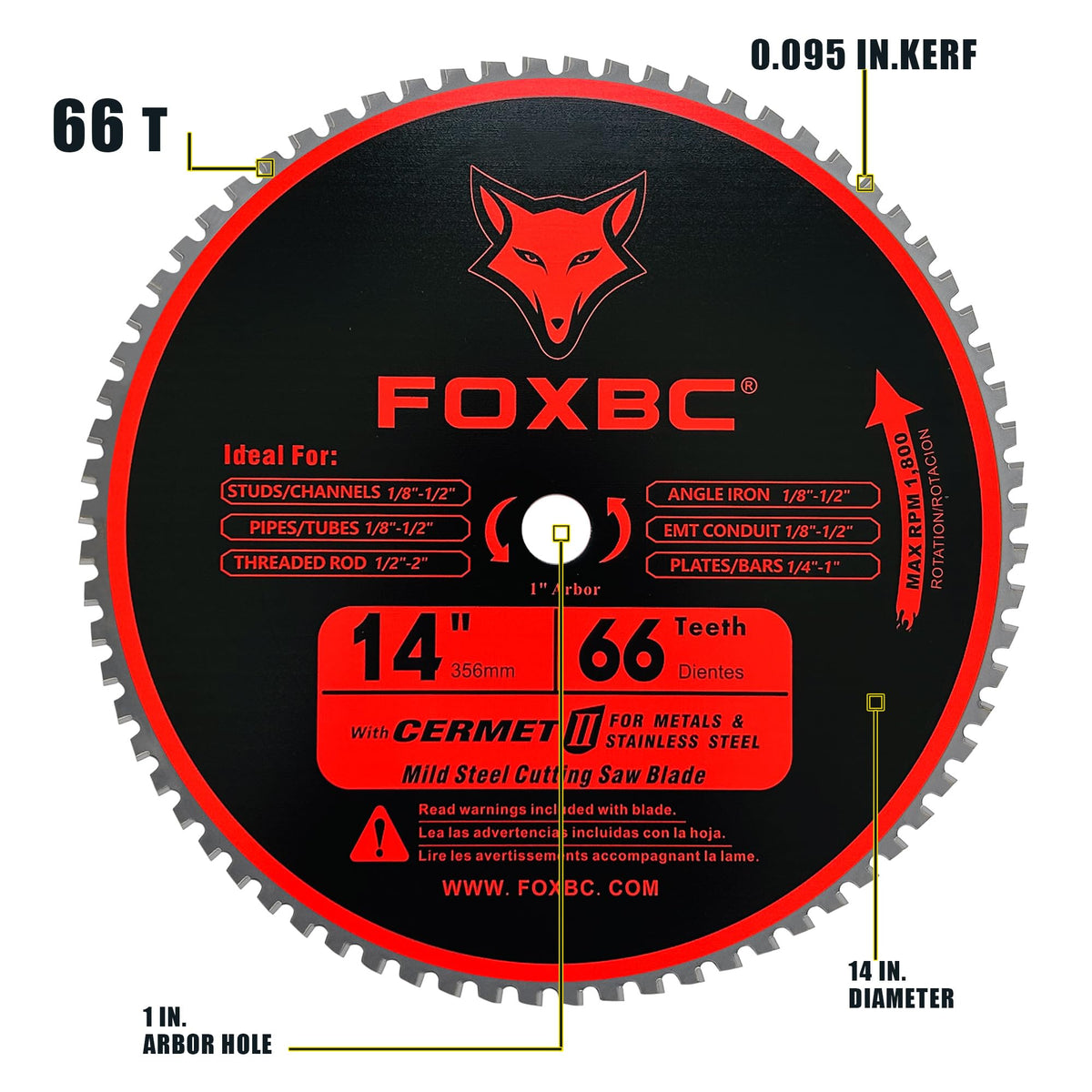 FOXBC Evosaw-compatible 14-inch blade in action cutting metal