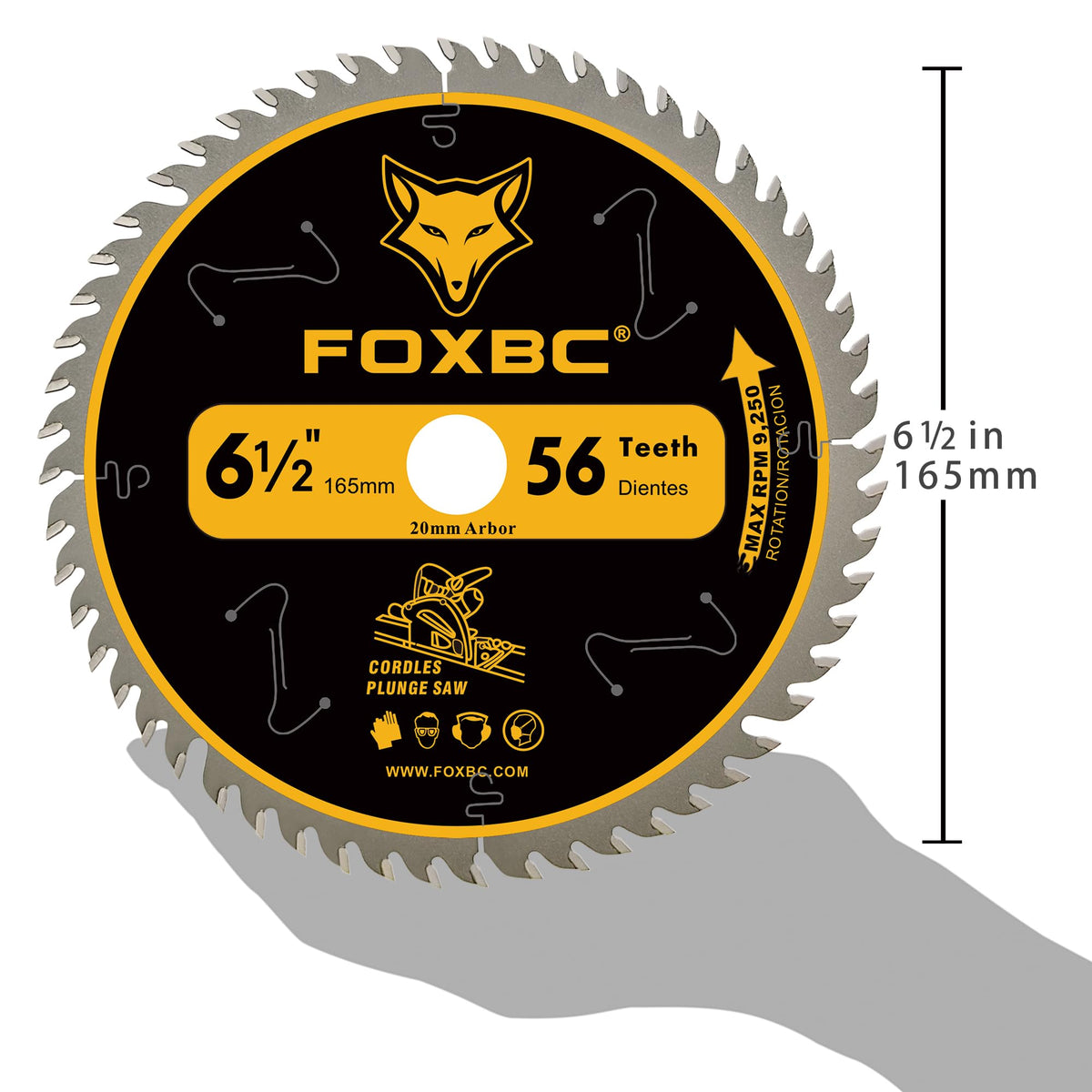 FOXBC blade with laser-cut slots for quieter, smoother cutting