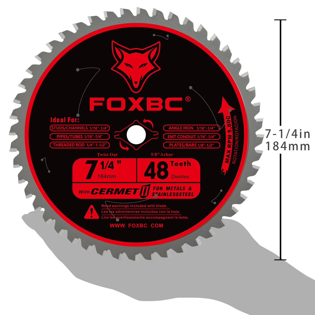 FOXBC blade features laser-cut stabilizer vents to reduce vibration