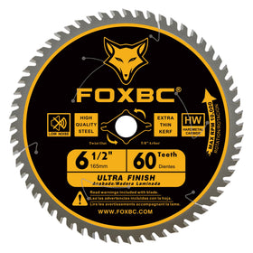 FOXBC six and a half inch blade with ultra fine finish for smooth crosscuts