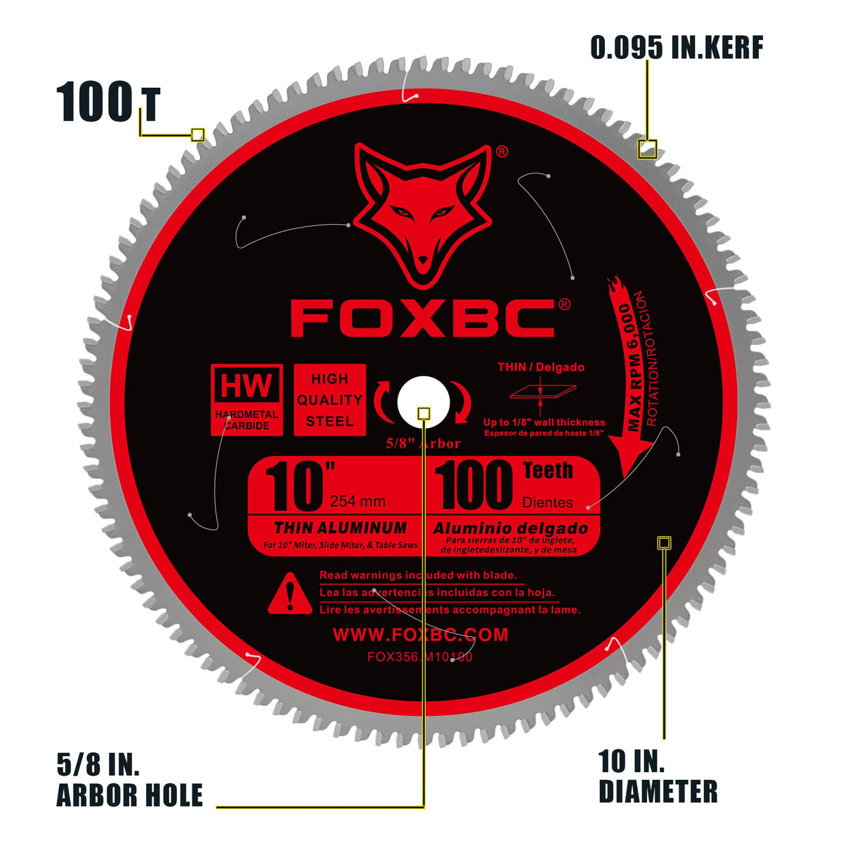 FOXBC stabilizer vents reduce vibration for smoother cuts.