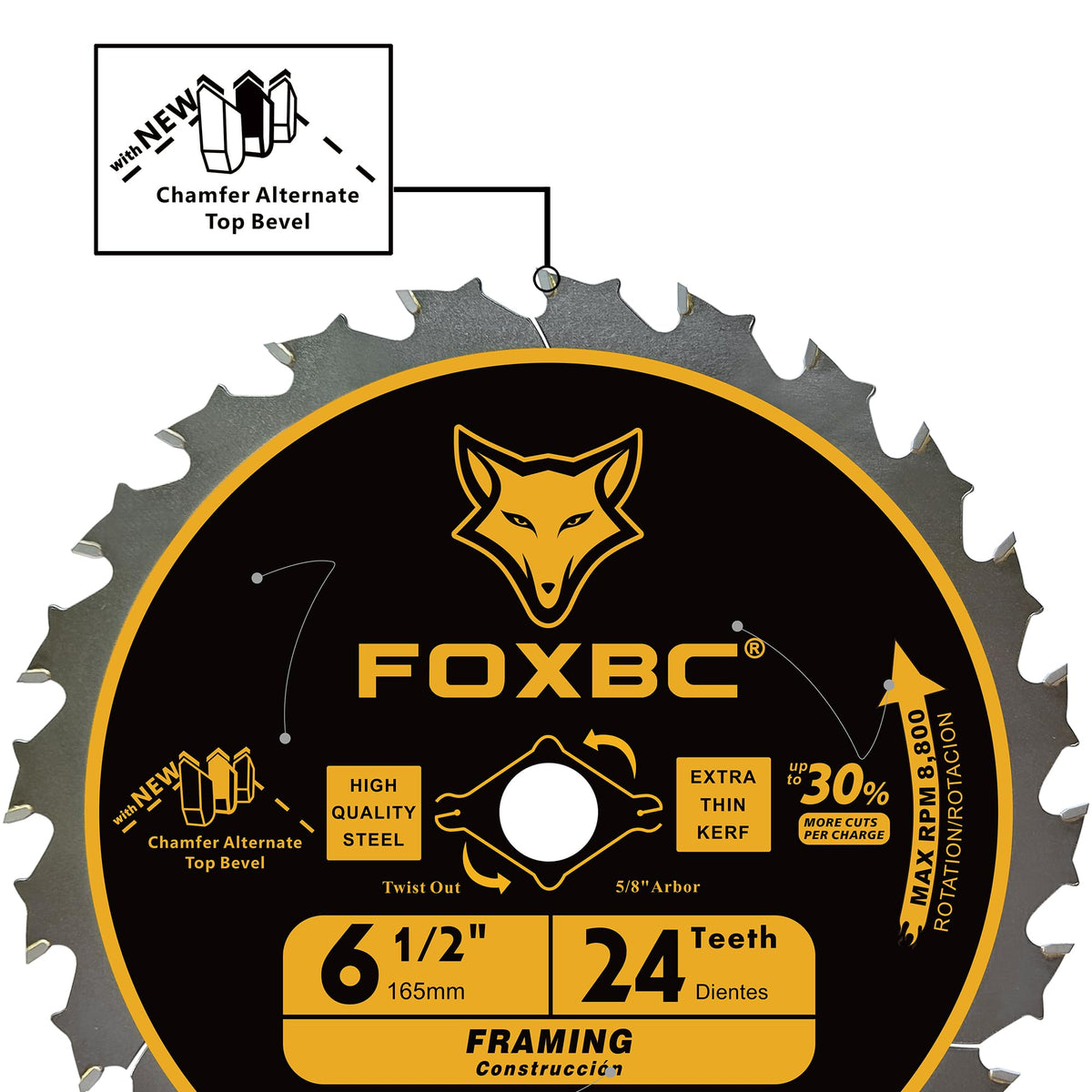 FOXBC thin kerf close-up showing laser-cut kerf