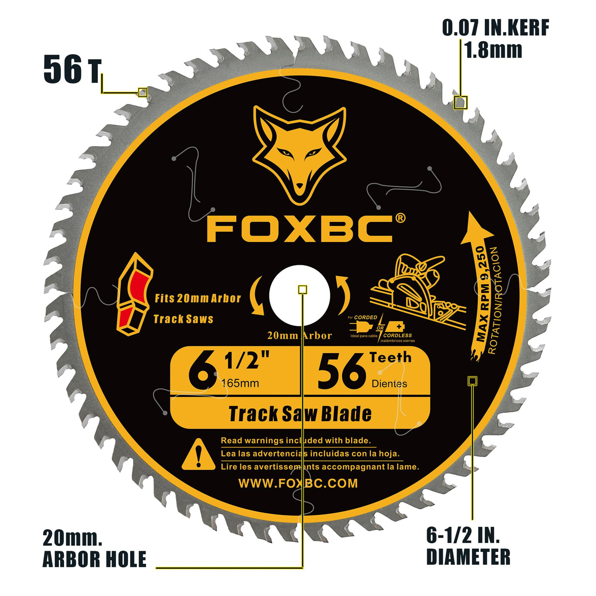 FOXBC blade for wood, MDF, and laminate with smooth, quiet cutting