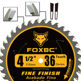FOXBC trim blade in action delivering smooth finish cuts through wood.