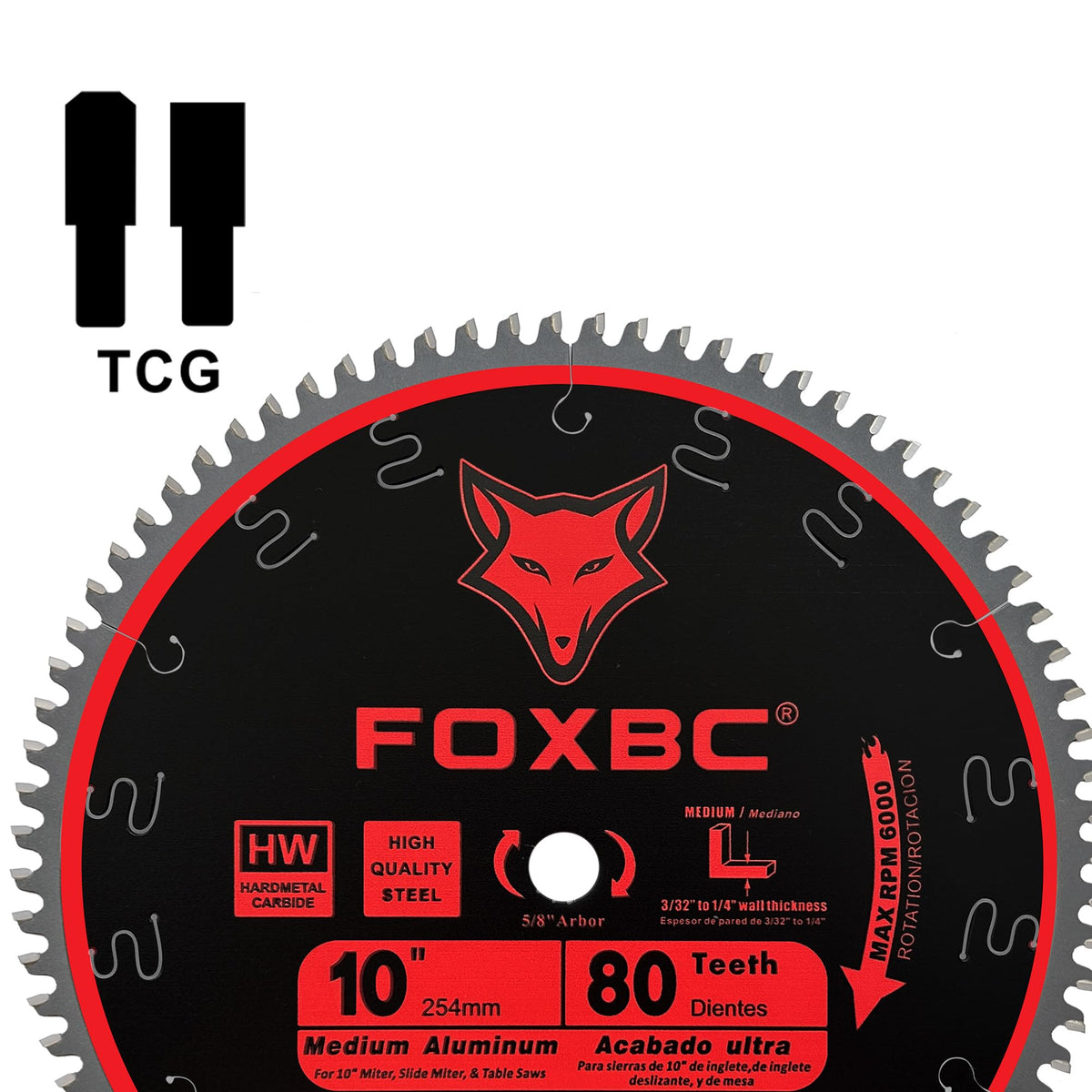 FOXBC tungsten carbide construction provides toughness and long blade life